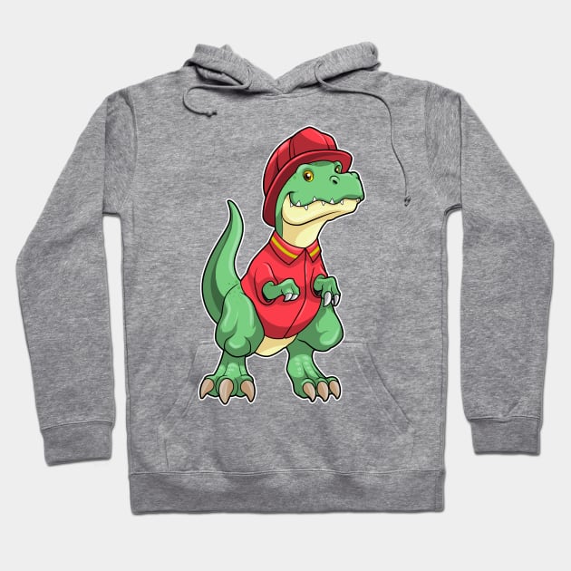 Dinosaur as Firefighter with Fire helmet Hoodie by Markus Schnabel